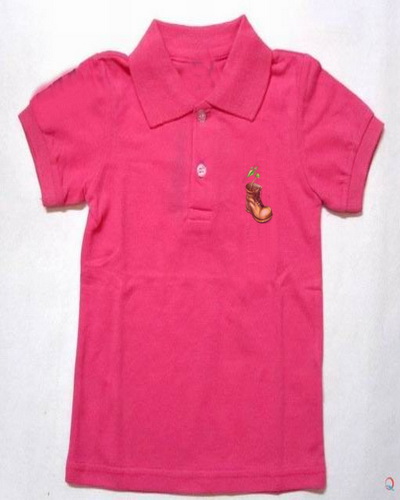 Kids polo shirts all pink with askwear logo - Click Image to Close